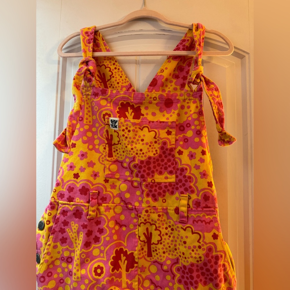 Lucy & Yak Dungarees Overalls - Pink and Yellow Floral Trees